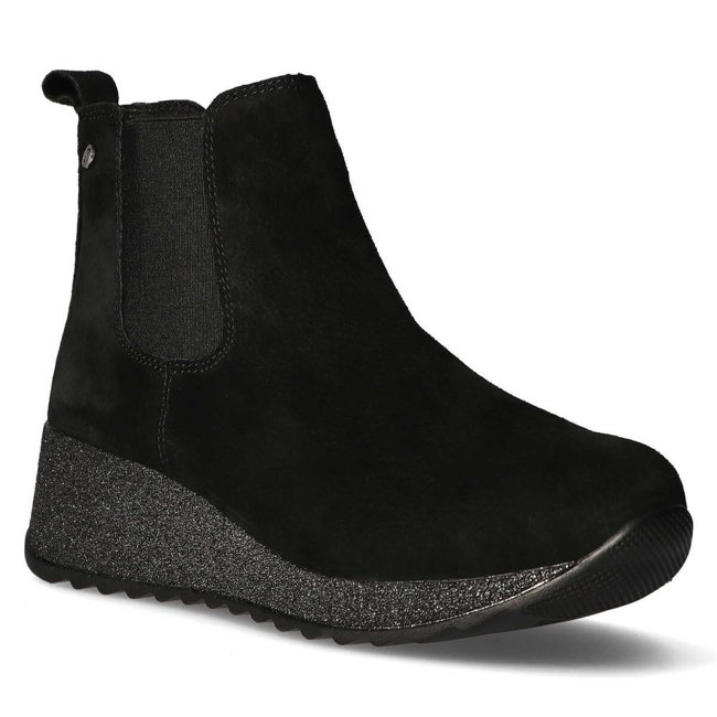 Černé kožené kotníkové boty Filippo DBT1501/21 BK