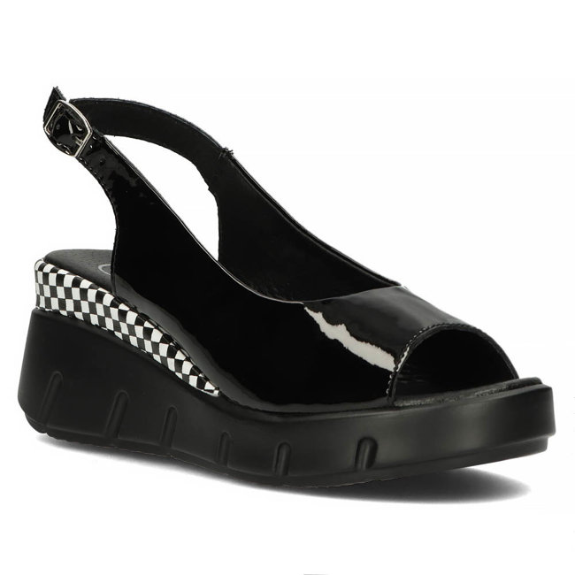 Černé kožené sandály Filippo DS4453/23 BK