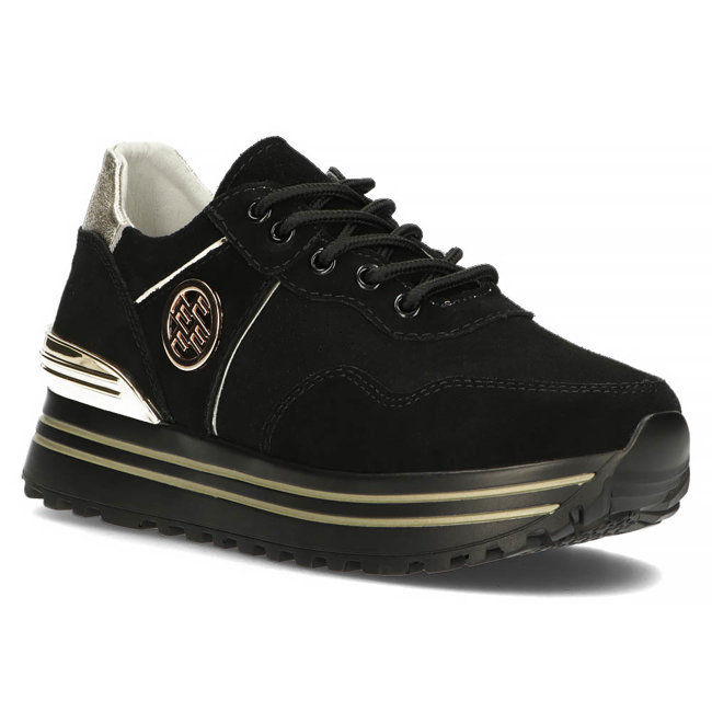 Černé kožené sneakersy Filippo DP3538 /22 BK