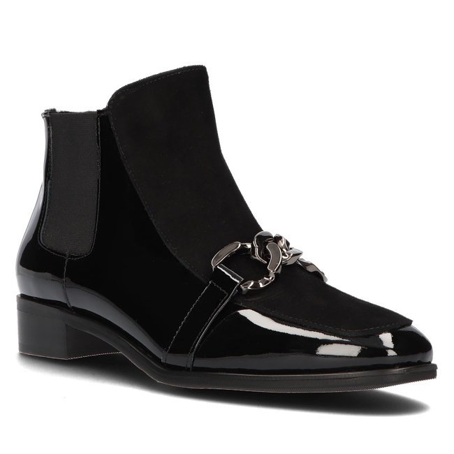 Kožené kotníkové boty Sagan 4651 černé
