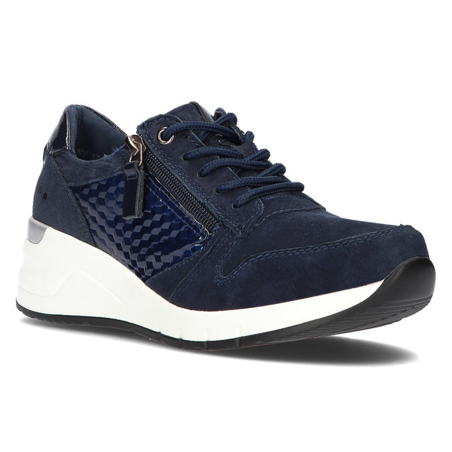 Tmavě modré kožené sneakersy Filippo DP2052/21 NV