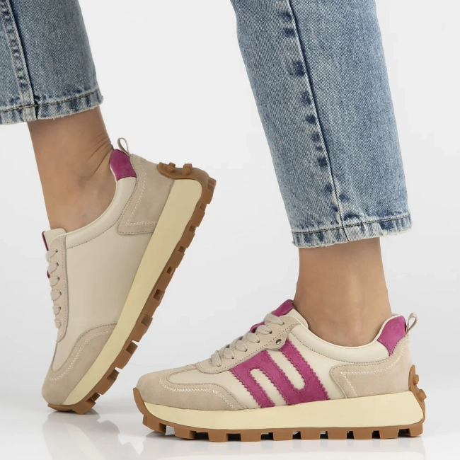 Béžovo-růžové kožené sneakersy Filippo DP6743/25 BE FH