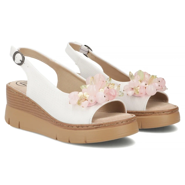 Bílé kožené sandály Filippo DS7647/26 WH