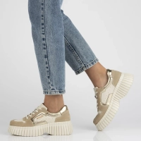 Béžové kožené sneakersy Filippo DP6780/25 BE GO