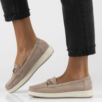Taupe kožené mokasíny Filippo DP6135/25 TP