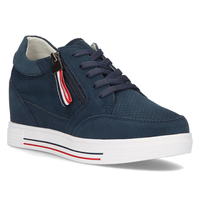 Tmavě modré kožené sneakersy na klínku Filippo DP2350/21 NV