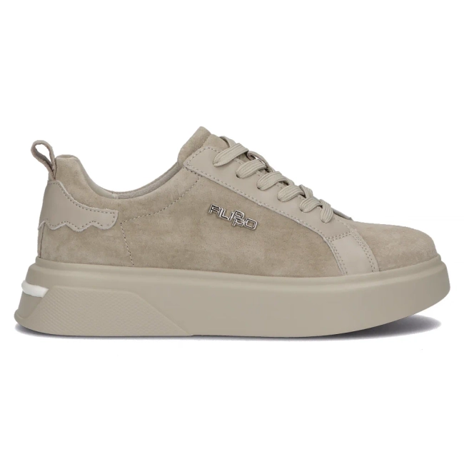 Šedá kožené sneakersy Filippo DP4580/23 BE