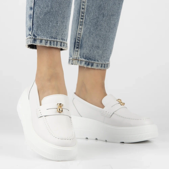 Bílé kožené polobotky Filippo DP6844/25 WH