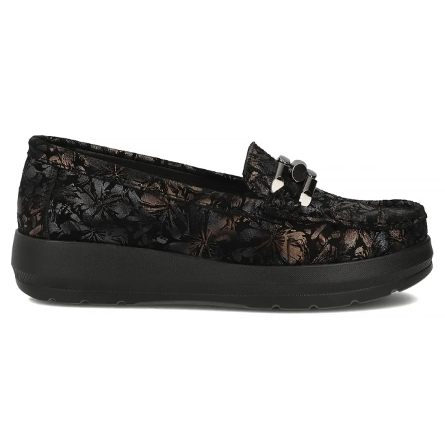 Černé kožené polobotky Filippo DP7652/26 BK FL