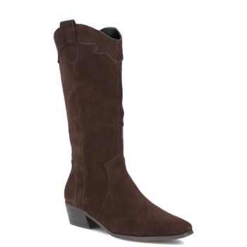 Hnědé kožené kozačky Filippo DKZ8221/26 D BR