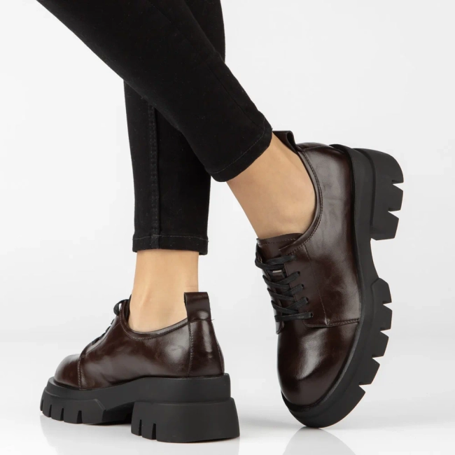 Tmavě hnědé kožené polobotky Filippo DP8156/26 D BR
