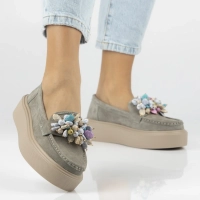 Khaki kožené mokasíny Filippo DP6765/26 KH