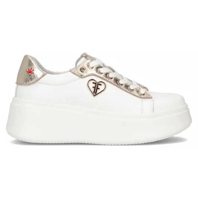 Bilo-zlaté kožené sneakersy Filippo DP6792/25 WH GO