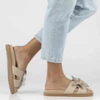 Béžové kožené pantofle Filippo DK7638/26 BE