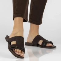 Hnědé kožené pantofle Filippo DK7747/26 D BR
