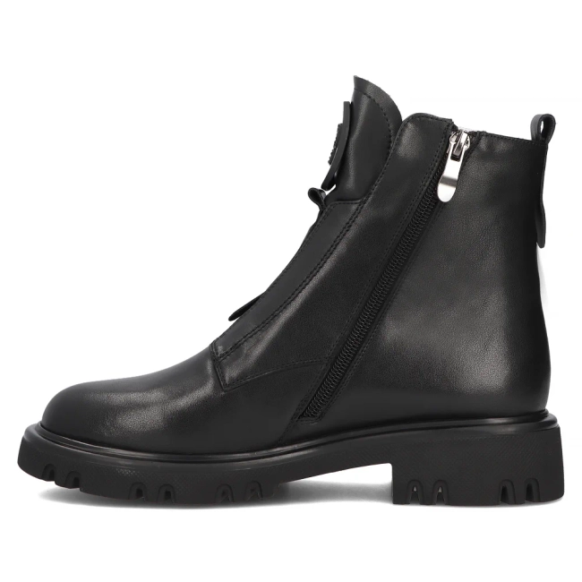 Černě kožené boty Filippo DBT6577/24 BK
