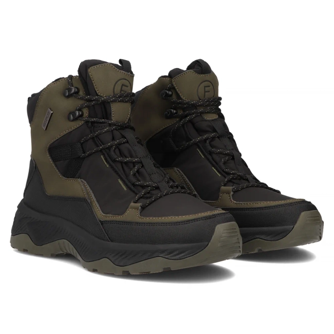 Černě Khaki trekové boty Filippo MTR6654/24 BK KH