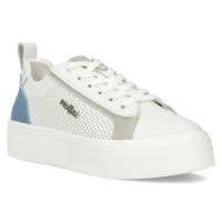 Bílá a modrá kožené sneakersy Filippo DP6040/24 BL GR