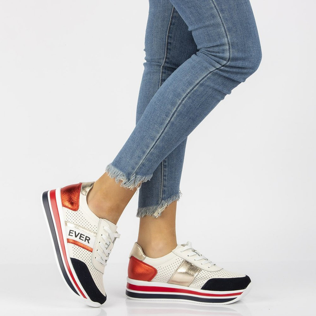 Bílé kožené sneakersy Filippo DP1414 /22 WH