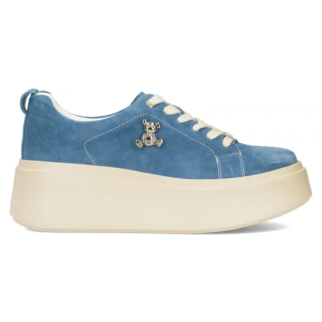 Modré kožené sneakersy Filippo DP6246/24 BL