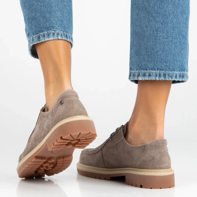 Taupe kožené polobotky Filippo DP7497/26 TP