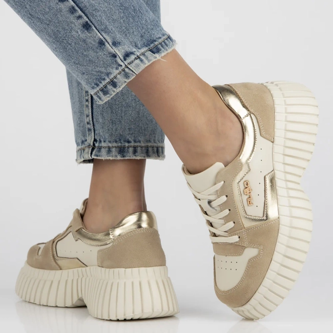 Béžové kožené sneakersy Filippo DP6780/25 BE GO