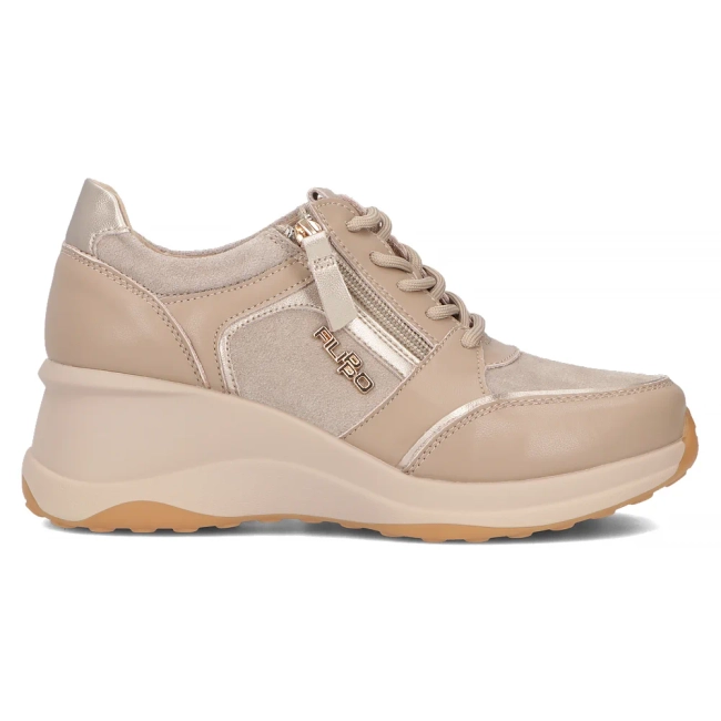 Taupe kožené sneakersy Filippo DP6434/24 TP