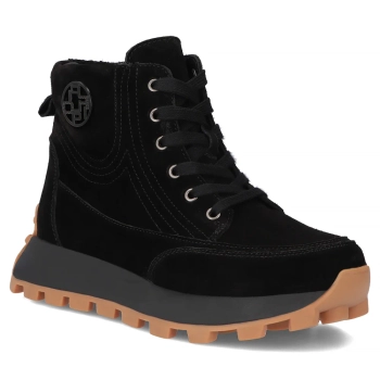 Černě kožené kotníkové boty Filippo DBT7160/26 BK