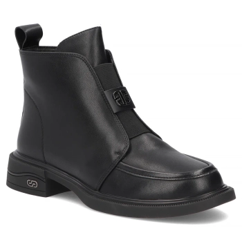 Černě kožené kotníkové boty Filippo DBT8239/26 BK