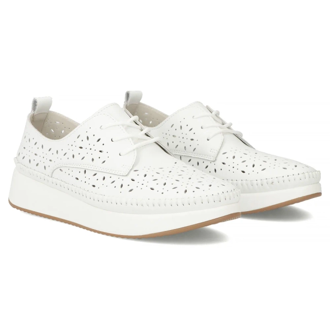 Bílé kožené polobotky Filippo DP7574/26 WH
