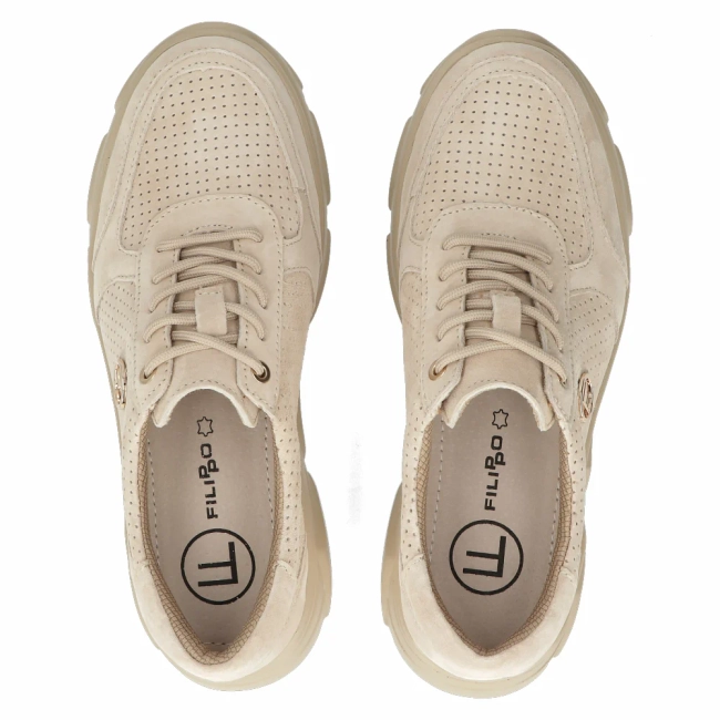 Béžové kožené sneakersy Filippo DP2138/24 BE BE