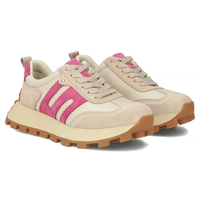 Béžovo-růžové kožené sneakersy Filippo DP6743/25 BE FH
