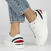 Bílé kožené polobotky Filippo DP3530/23 WH RD