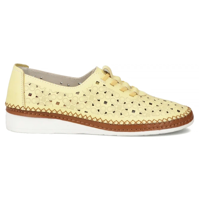 Žluté kožené polobotky Filippo DP7624/26 YL