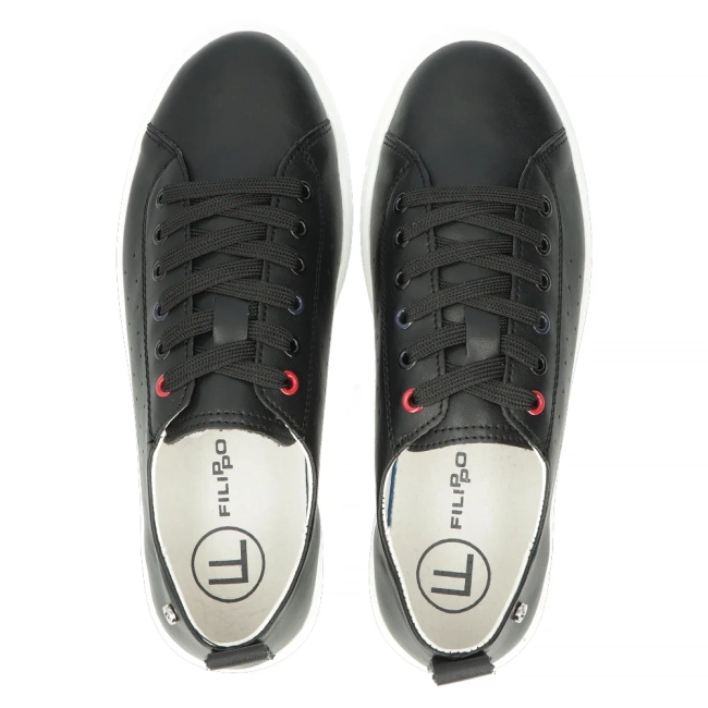 Černé kožené polobotky Filippo DP6029/24 BK