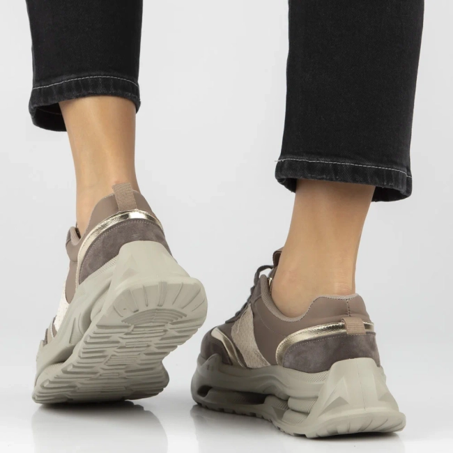 Taupe kožené tenisky Filippo DP7795/26 TP