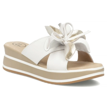 Bílé kožené pantofle Filippo DK7636/26 WH