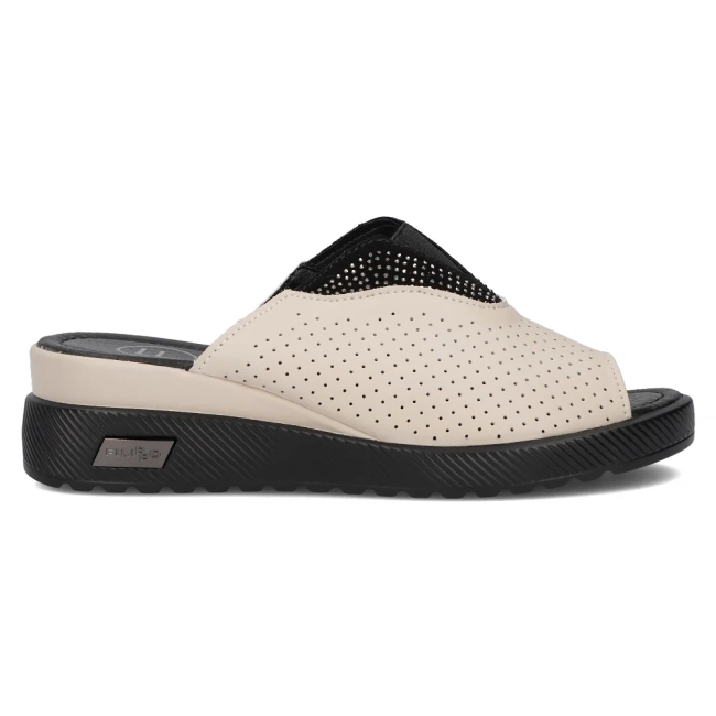 Béžové kožené pantofle Filippo DK6146/24 BE