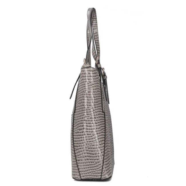 Šedá kabelka shopper Croco