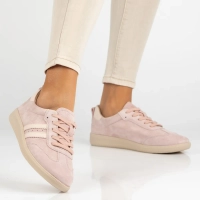 Světle růžové kožené sneakersy Filippo DP7508/26 LT PI
