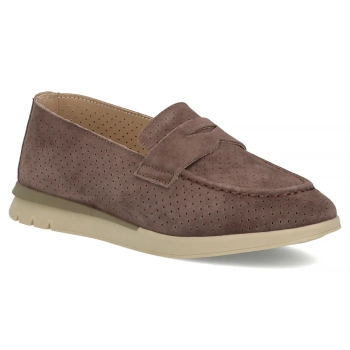 Hnědé kožené mokasíny Filippo DP7663/26 D BR