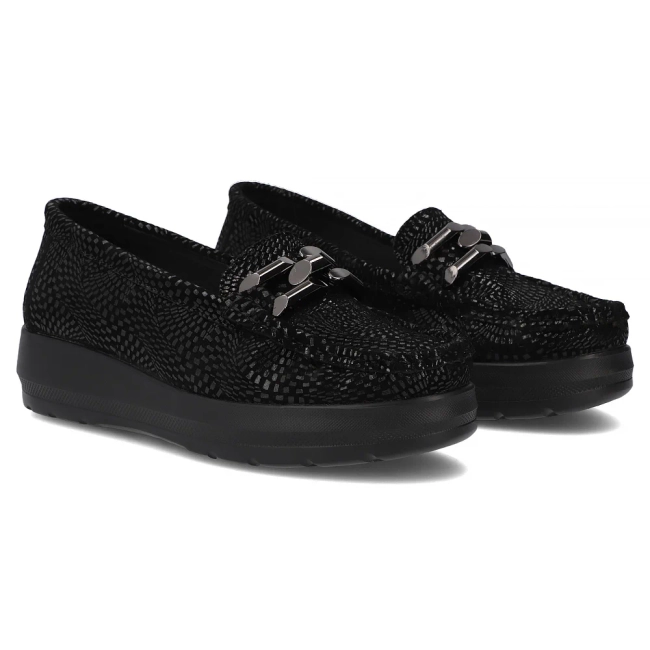 Černé kožené polobotky Filippo DP7652/26 BK PT