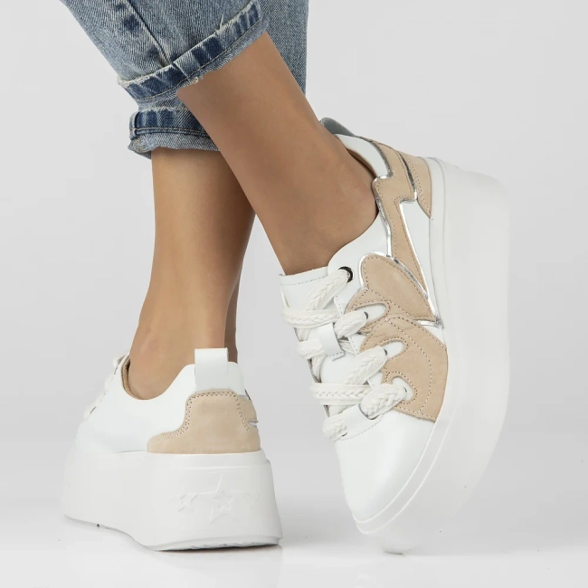 Bílé kožené sneakersy Filippo DP6684/24 WH
