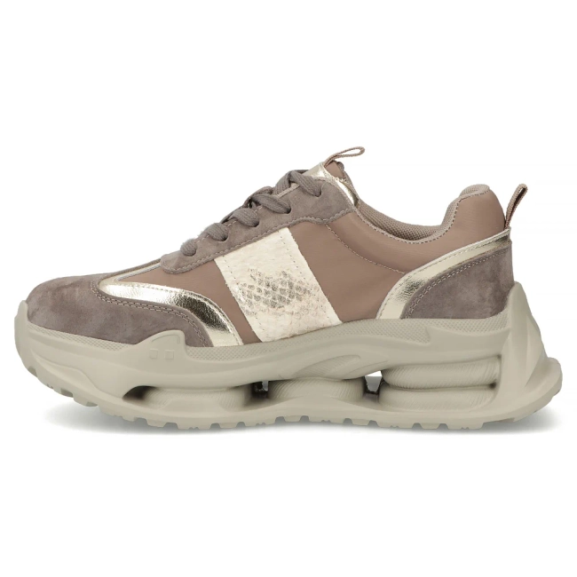 Taupe kožené tenisky Filippo DP7795/26 TP