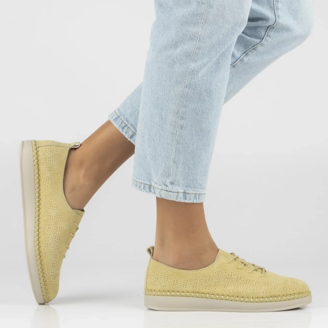 Žluté kožené polobotky Filippo DP7674/26 YL