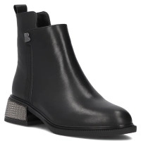 Černé kožené kotníkové boty Filippo DBT6600/24 BK