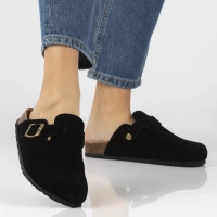 Černé kožené pantofle Filippo DK7918/26 BK