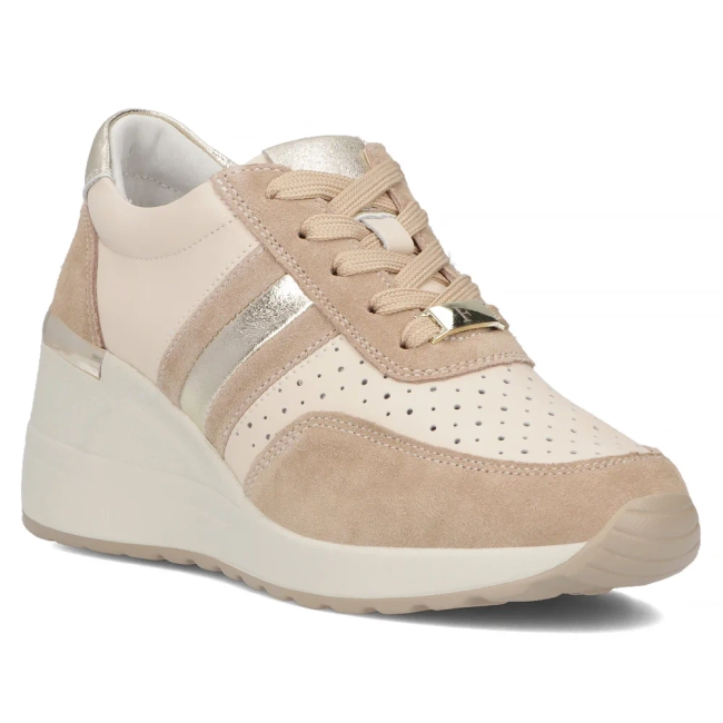 Béžové kožené sneakersy Filippo DP6046/24 BE