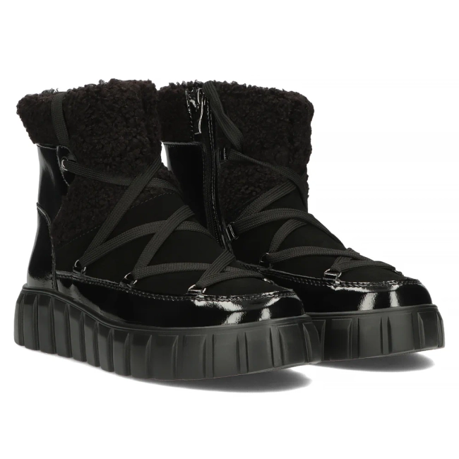 Černě kožené boty Filippo DBT4775/23 BK
