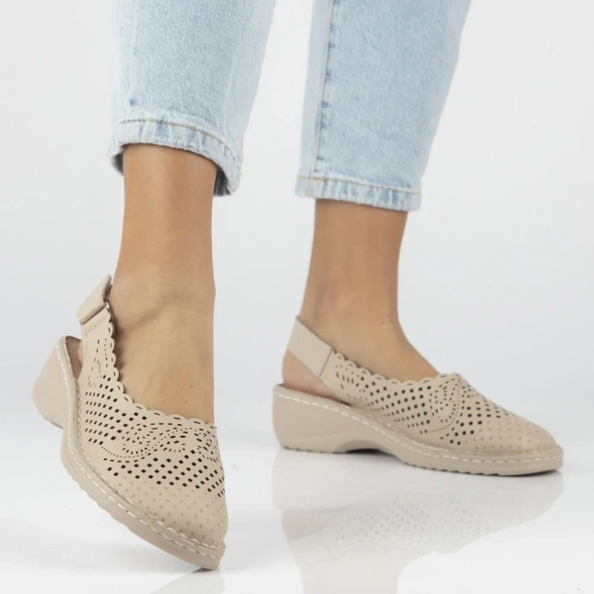 Béžové kožené sandály Filippo DS7641/26 BE
